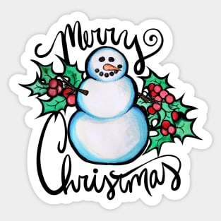 Merry Christmas Snowman Sticker